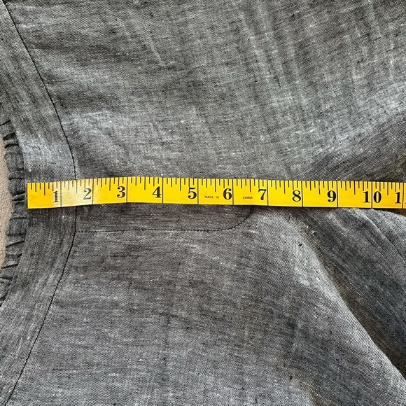Chico's 100% Linen Button Trim Cropped Pull On Pants size Chico’s 00 US 2 Grey - Picture 11 of 12